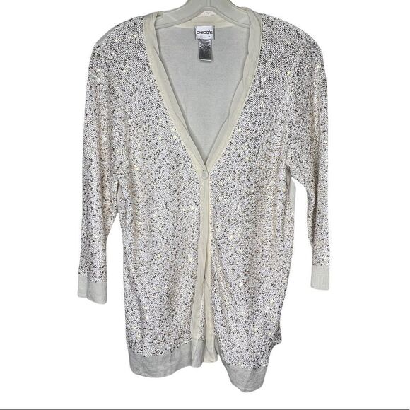 Chico's Sweaters - Chico's Sequin Cardigan Sweater
